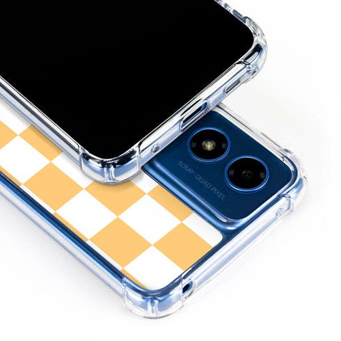 Yellow and White Checkerboard Moto G 5G (2024) Clear Case
